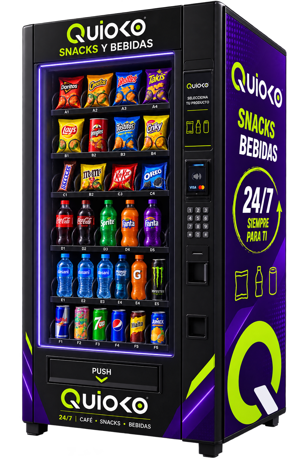 Máquina QUIOKO de snacks y bebidas