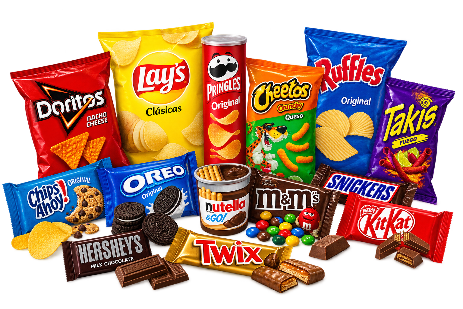 Selección de snacks disponible en QUIOKO